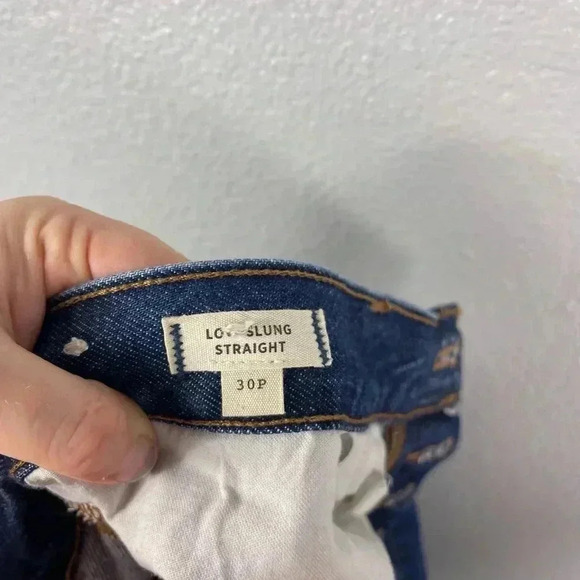 Madewell Low Slung Straight Dark Wash Jeans Pants Sz 30P Low Waisted 100% Cotton - Picture 10 of 10